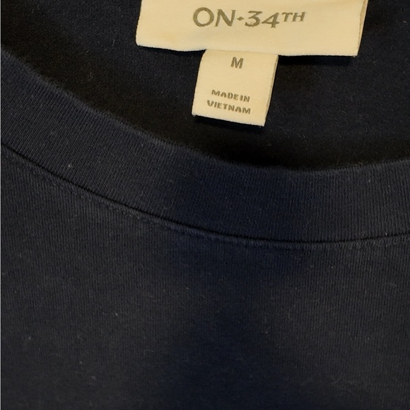 On 34th Women’s Navy Tie Waist Dress Size M Office Work Casual Lagonlook - Picture 2 of 12